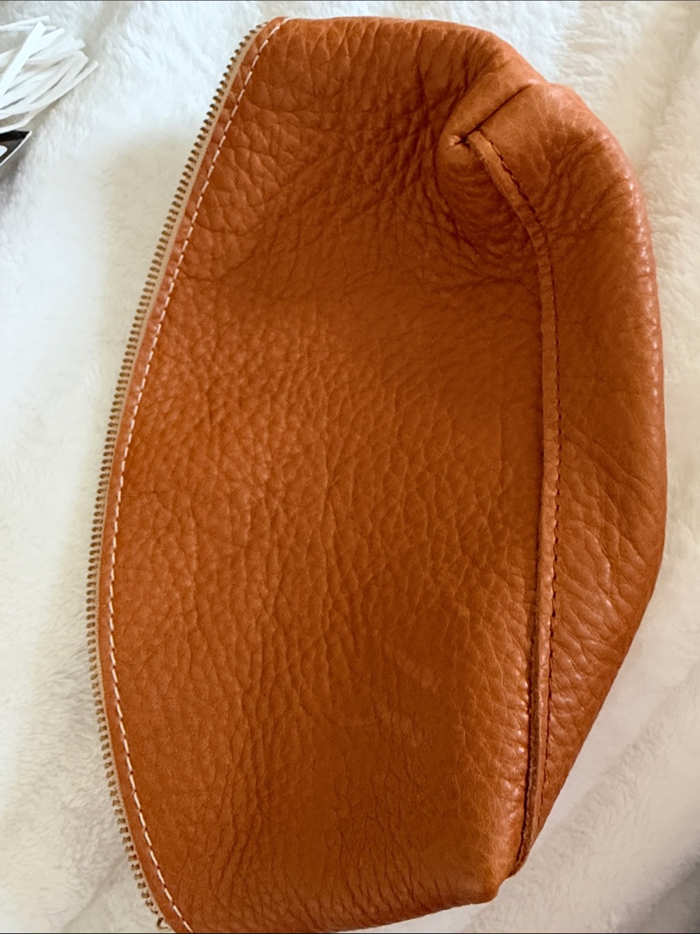 Camel  Leather Zip Pouch - Women Bags Portland leather